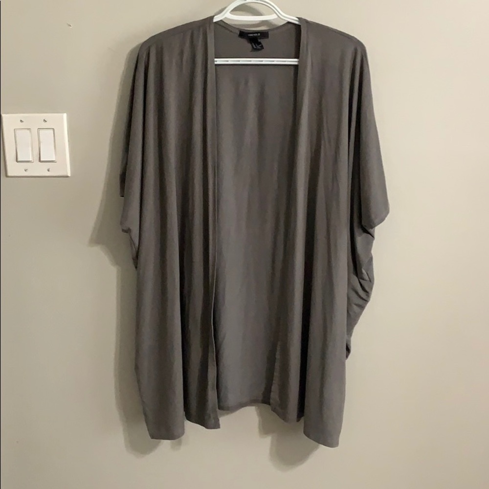 Gray Suede Cardigan